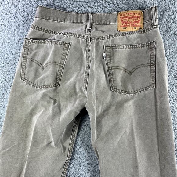 LEVIS 514 JEANS MENS 32x36 BEIGE FITS 32x34 SLIM STRAIGHT WHITE TAB ZIPPER FLY - Picture 8 of 11